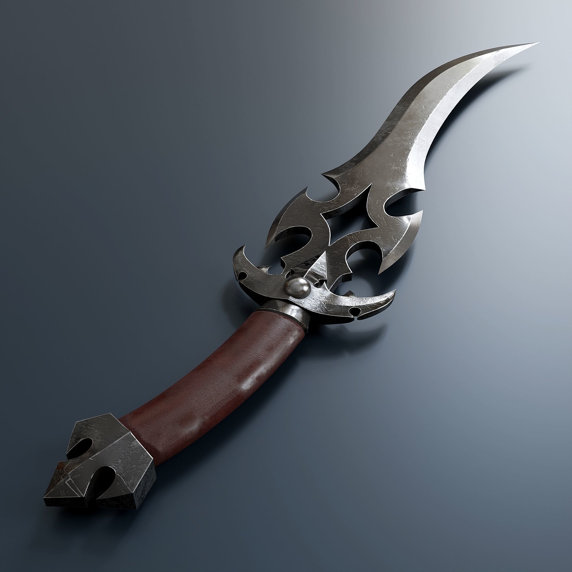 Fantasy dagger set 57 Low-poly 3D model_2
