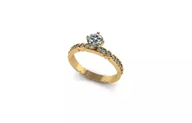 Fashion jewelry engagement ring diamond 3d model