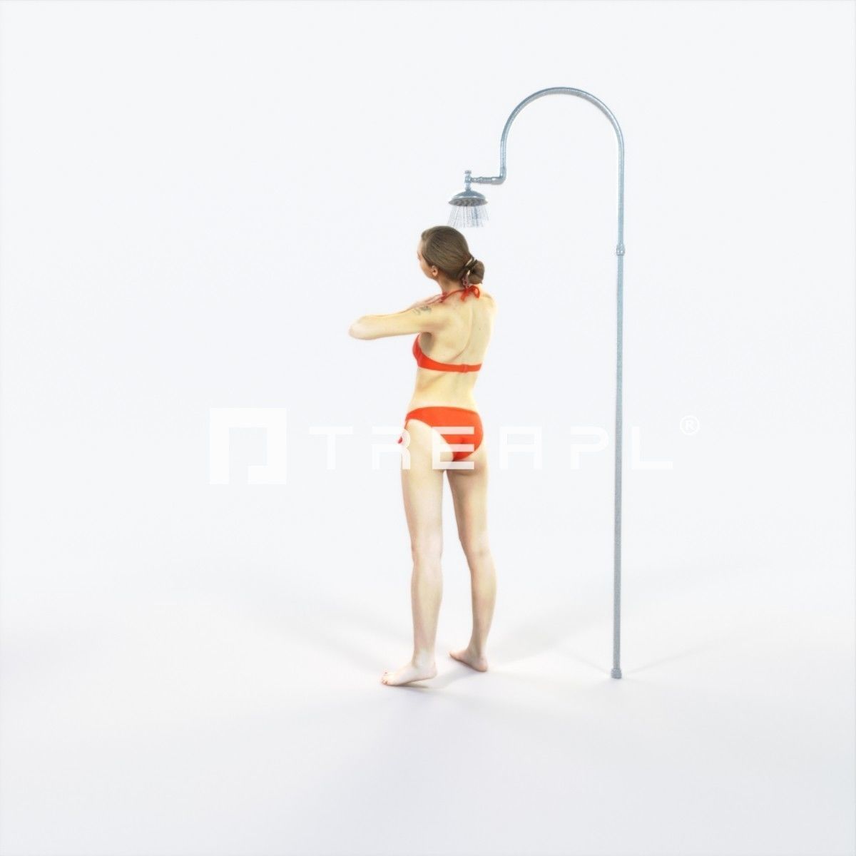 Aspiration 16A Beach Shower Sports Woman Low-poly 3D model_5