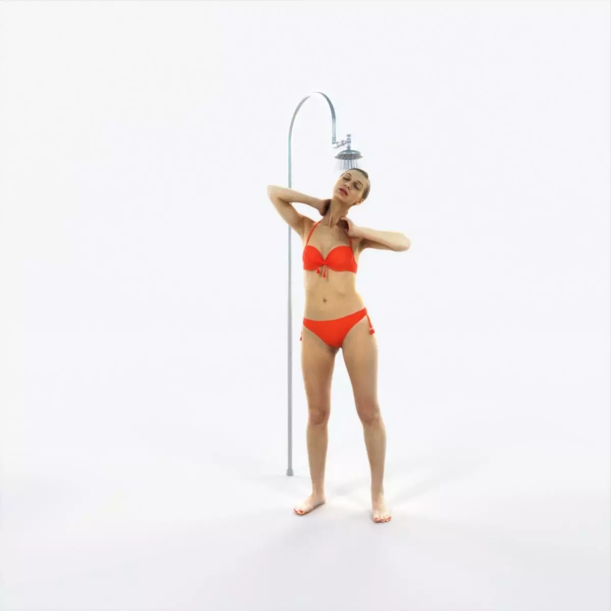 Aspiration 16A Beach Shower Sports Woman Low-poly 3D model_0