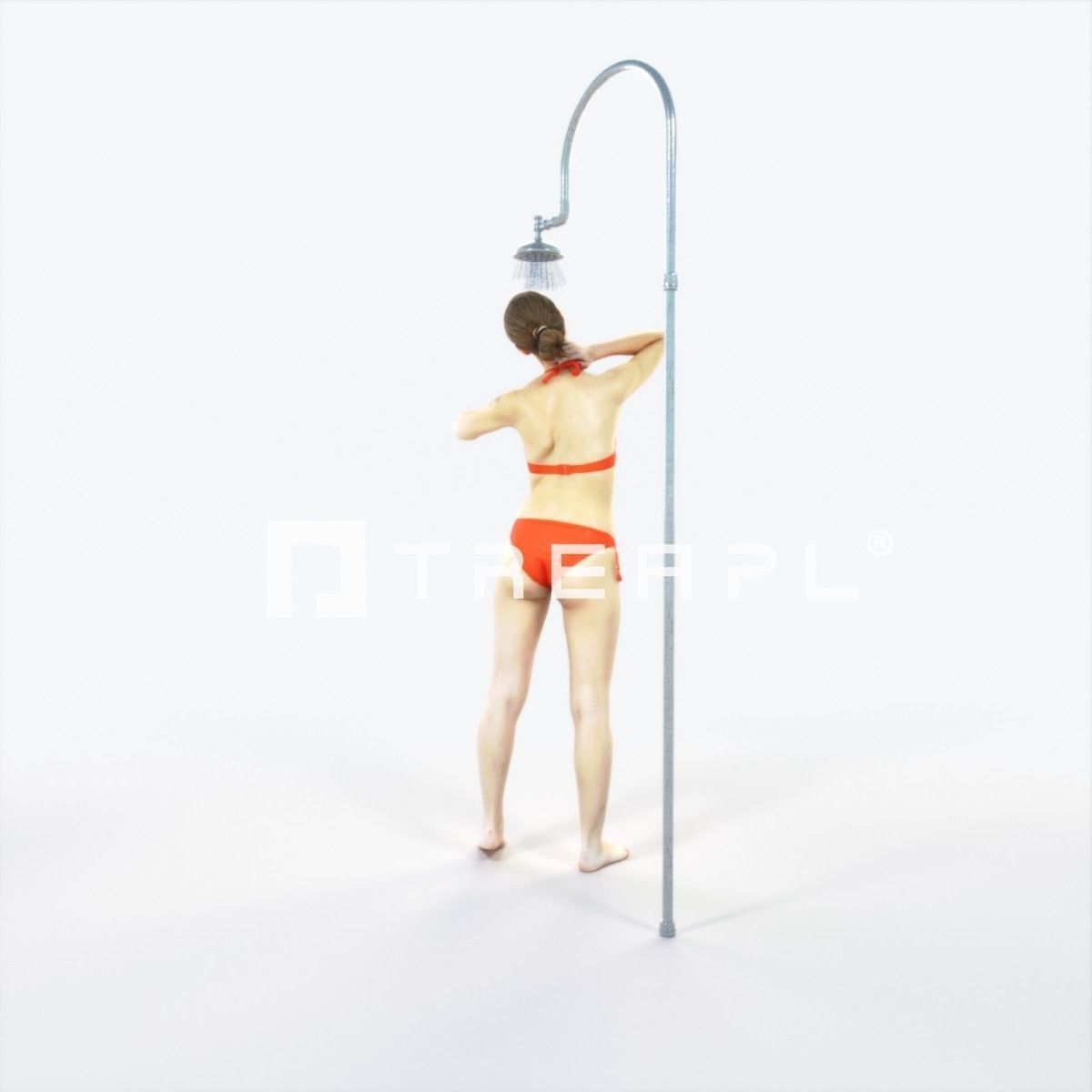 Aspiration 16A Beach Shower Sports Woman Low-poly 3D model_4