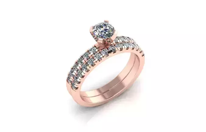 Engagement wedding ring fancy 3d model