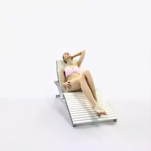 Beauty 01J Beach Tanning Sitting Sports Woman