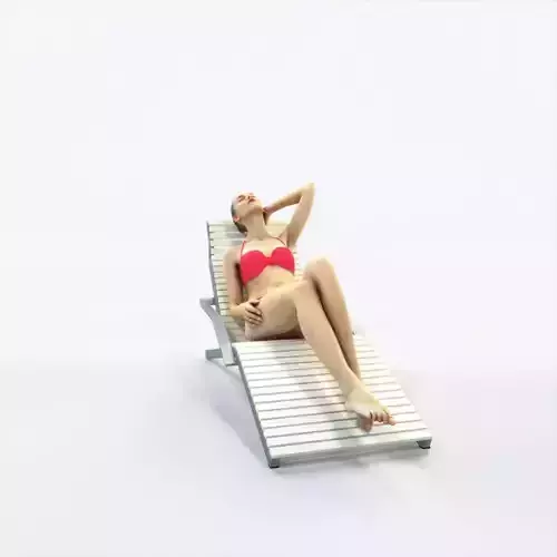 Beauty 01I Beach Tanning Sitting Sports Woman