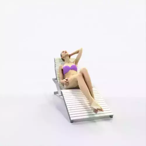 Beauty 01G Beach Tanning Sitting Sports Woman