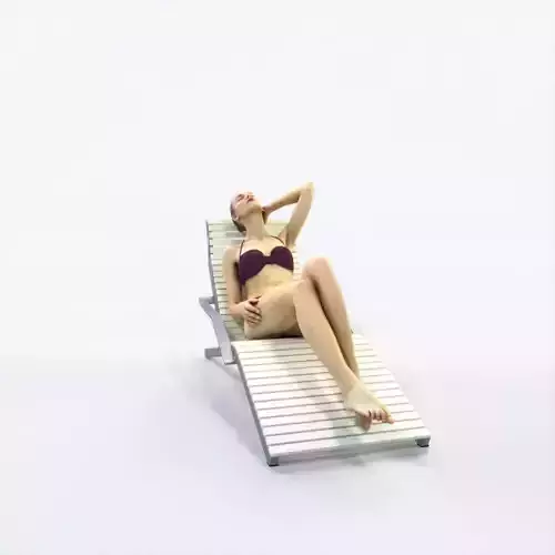 Beauty 01F Beach Tanning Sitting Sports Woman