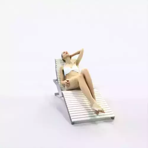 Beauty 01C Beach Tanning Sitting Sports Woman