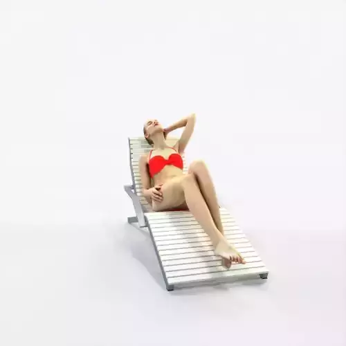 Beauty 01A Beach Tanning Sitting Sports Woman