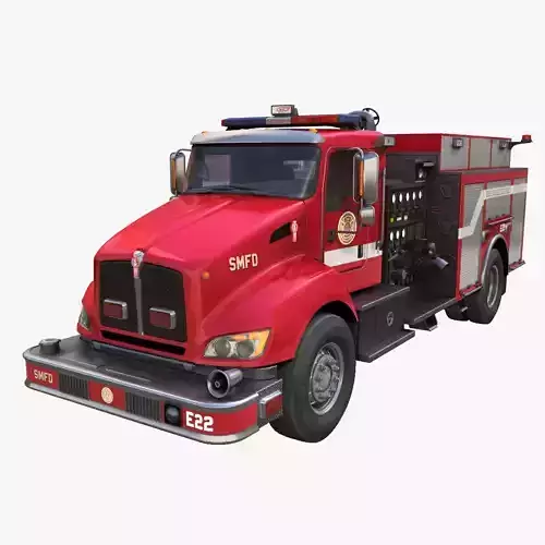 Kenworth T370 Firetruck Low-poly 3D model