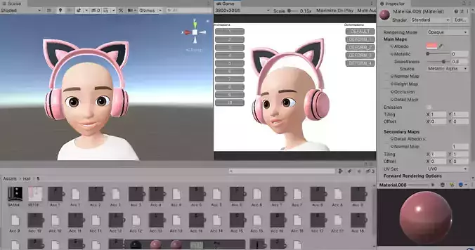Headset 3D Modeling Zepeto Unity Prefab FBX