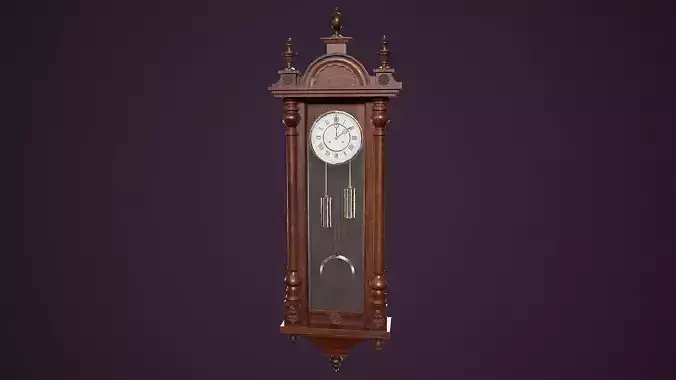 Antique Wall Clock Low-poly 3D model