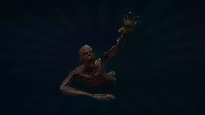 ZOMB-003 Zombie Crawling Animation 3D model