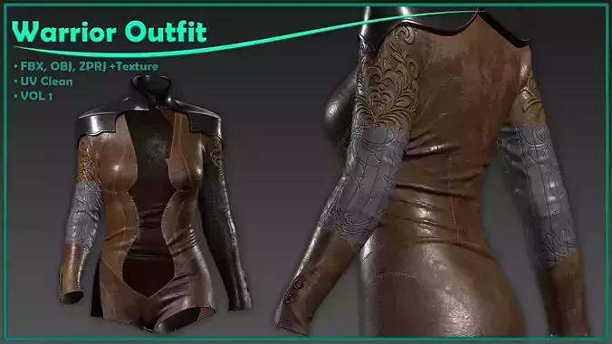 female warrior outfit with texture