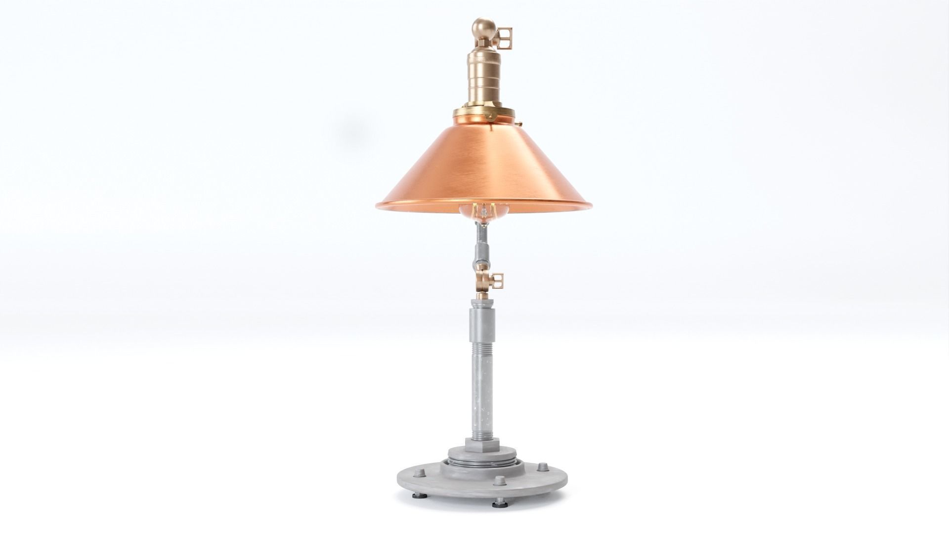 Industrial Copper Tube Lamp 3D model_7