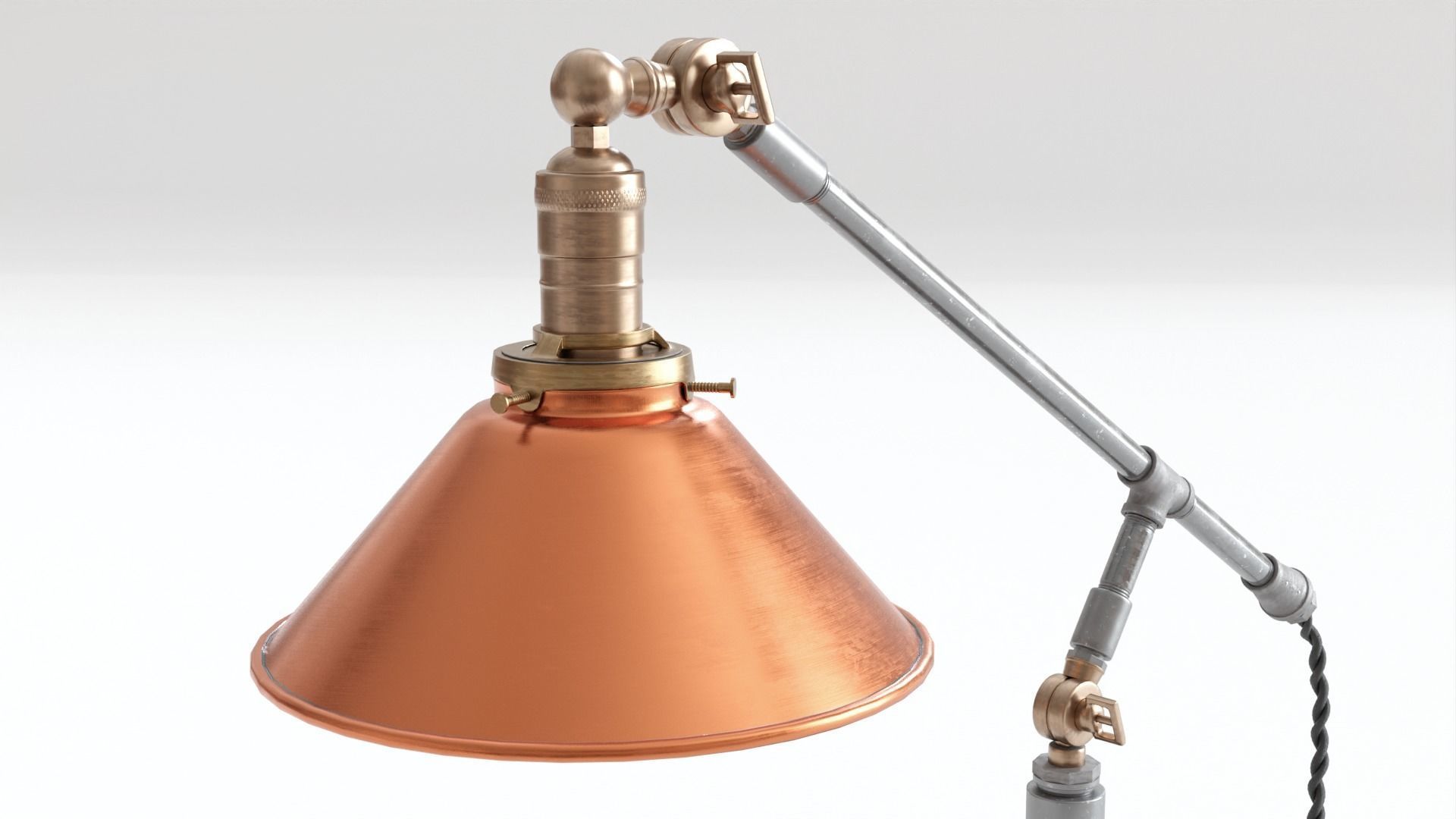 Industrial Copper Tube Lamp 3D model_5