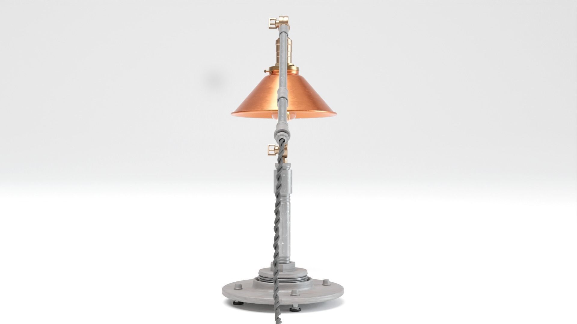 Industrial Copper Tube Lamp 3D model_8