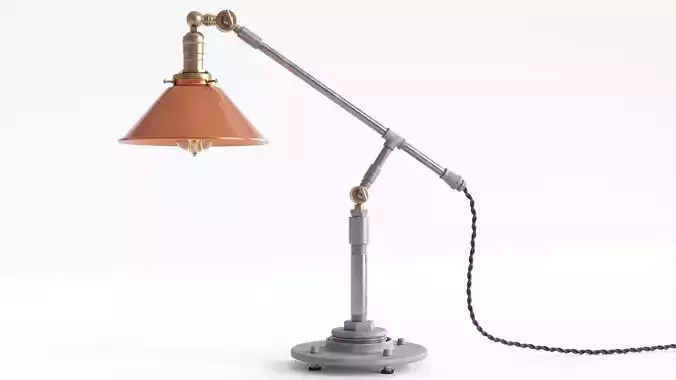 Industrial Copper Tube Lamp 3D model