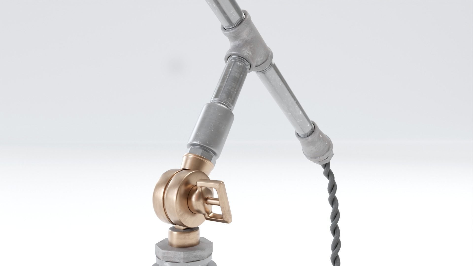 Industrial Copper Tube Lamp 3D model_4