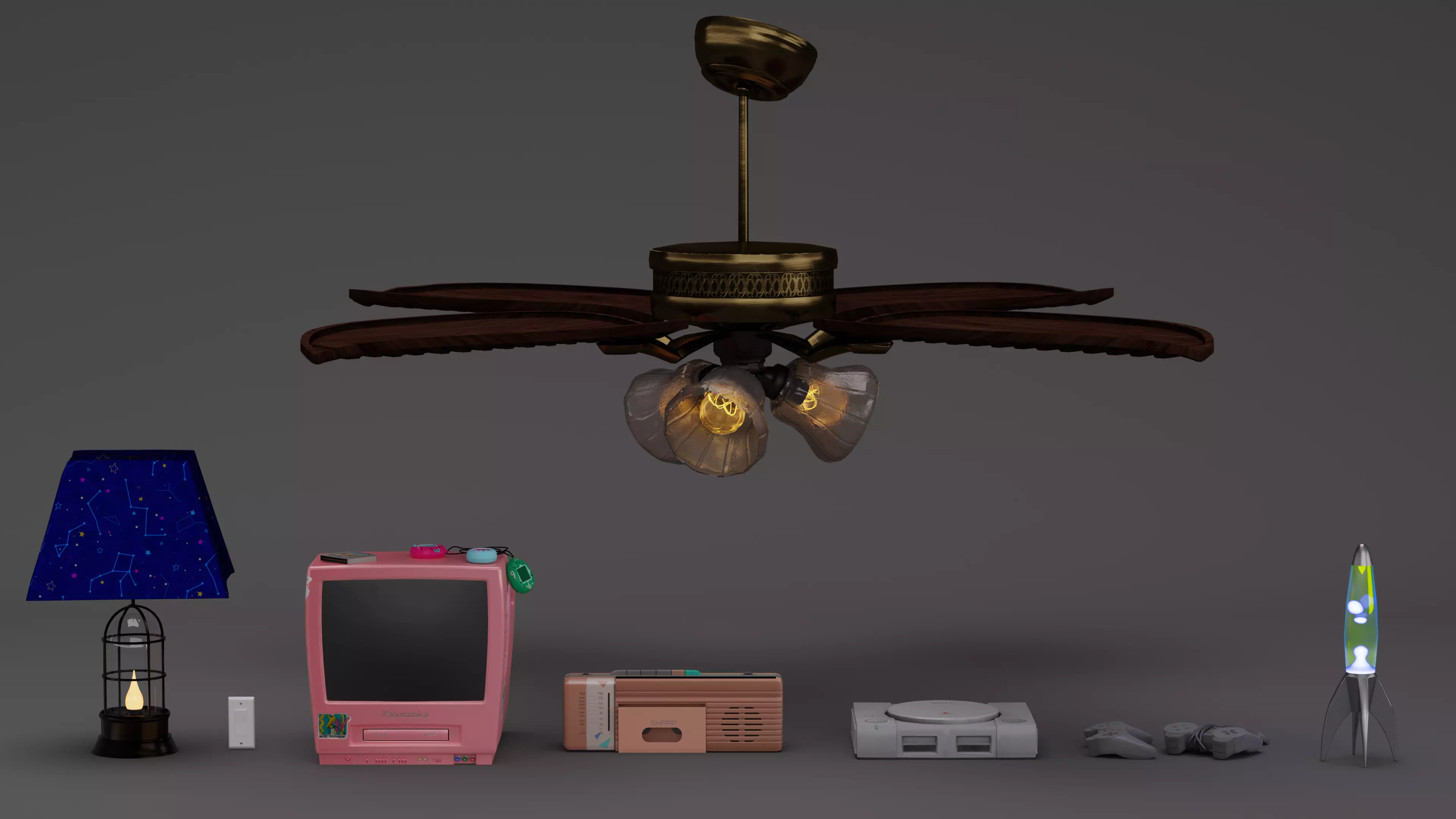 COMING SOON - Kids Bedroom Kit 002 - Electronics Low-poly 3D model