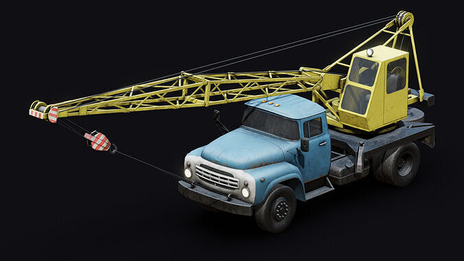 Mobile Crane Low-poly 3D model