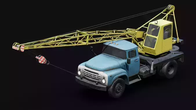 Mobile Crane Low-poly 3D model