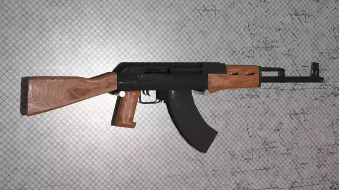 ak 47 and a steel wall