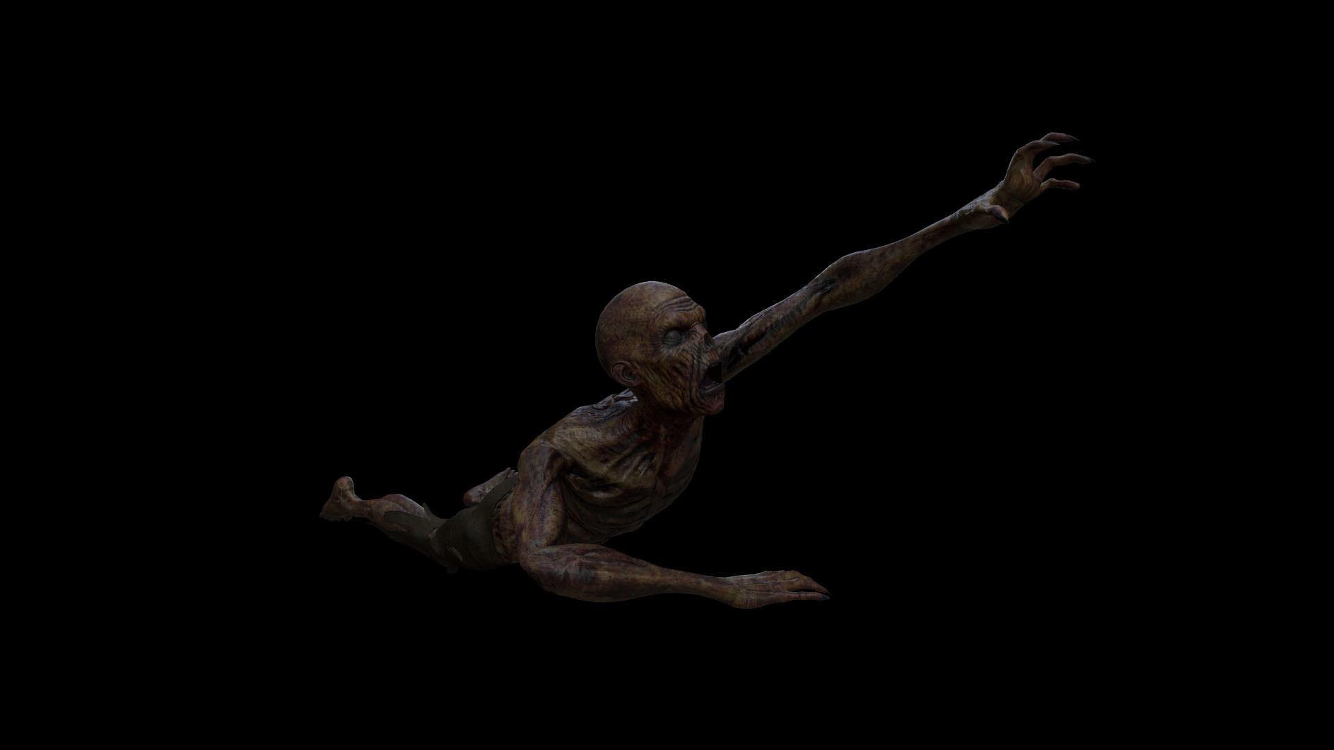 ZOMB03 Zombie Crawling 3D model_4
