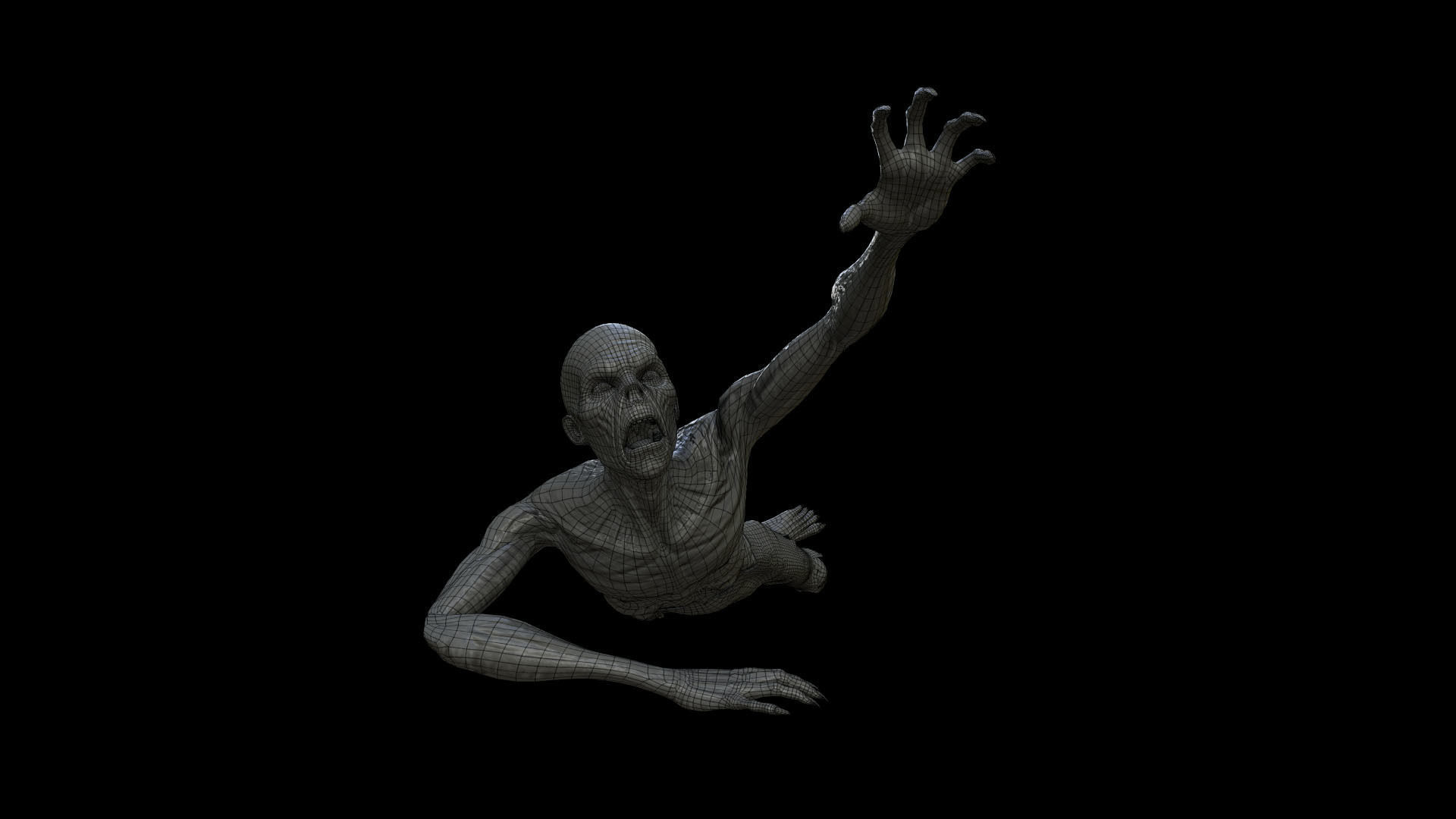 ZOMB03 Zombie Crawling 3D model_3