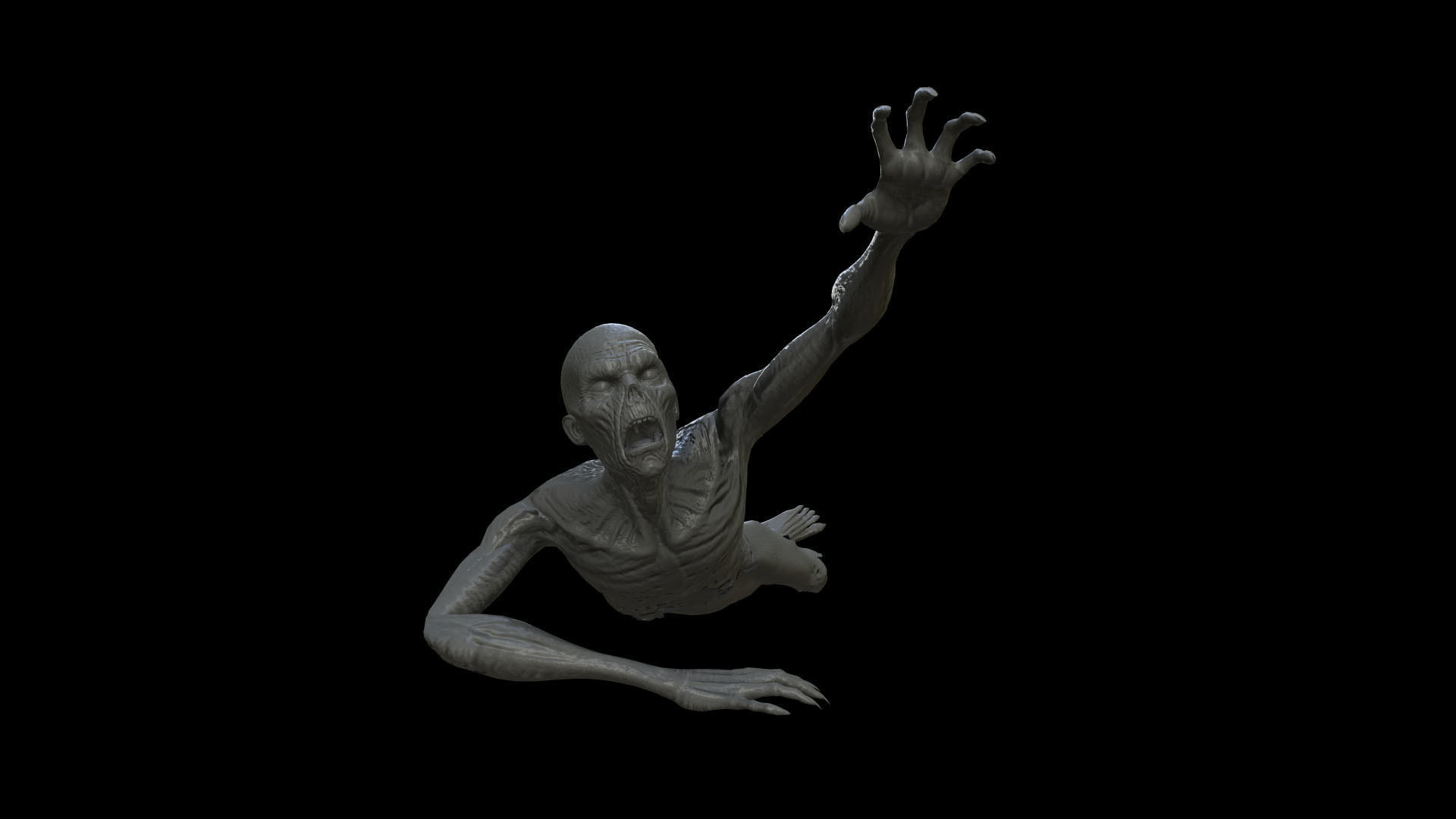 ZOMB03 Zombie Crawling 3D model_2