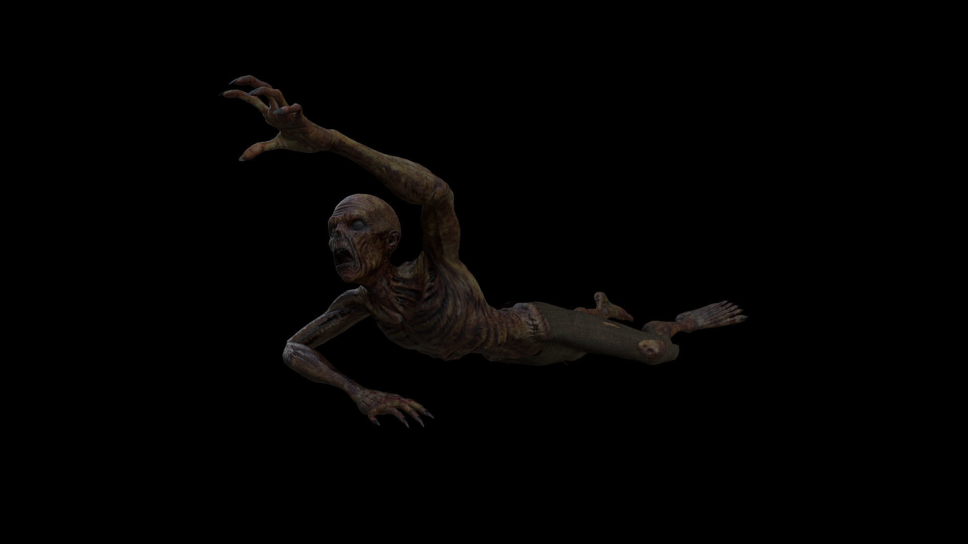ZOMB03 Zombie Crawling 3D model_5
