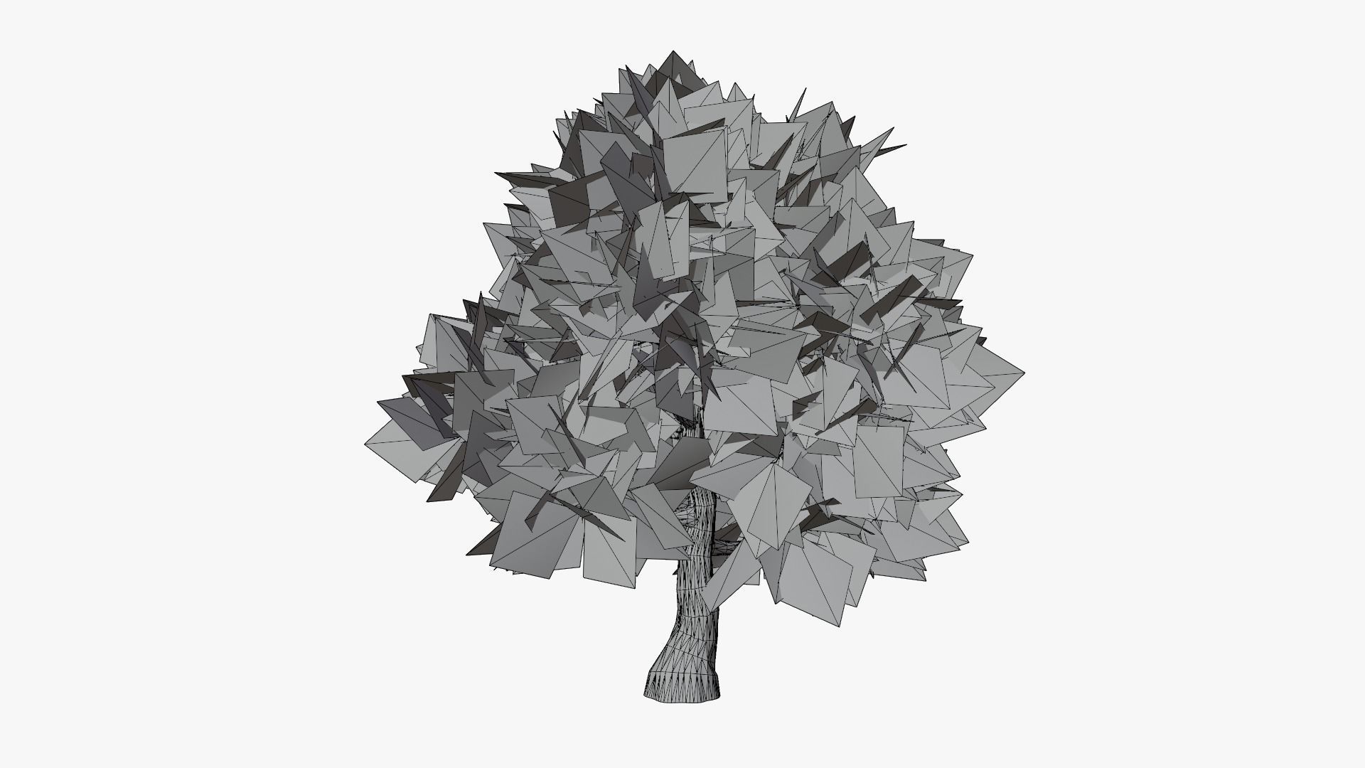 Stylized Cartoon Oak Low-poly 3D model_10