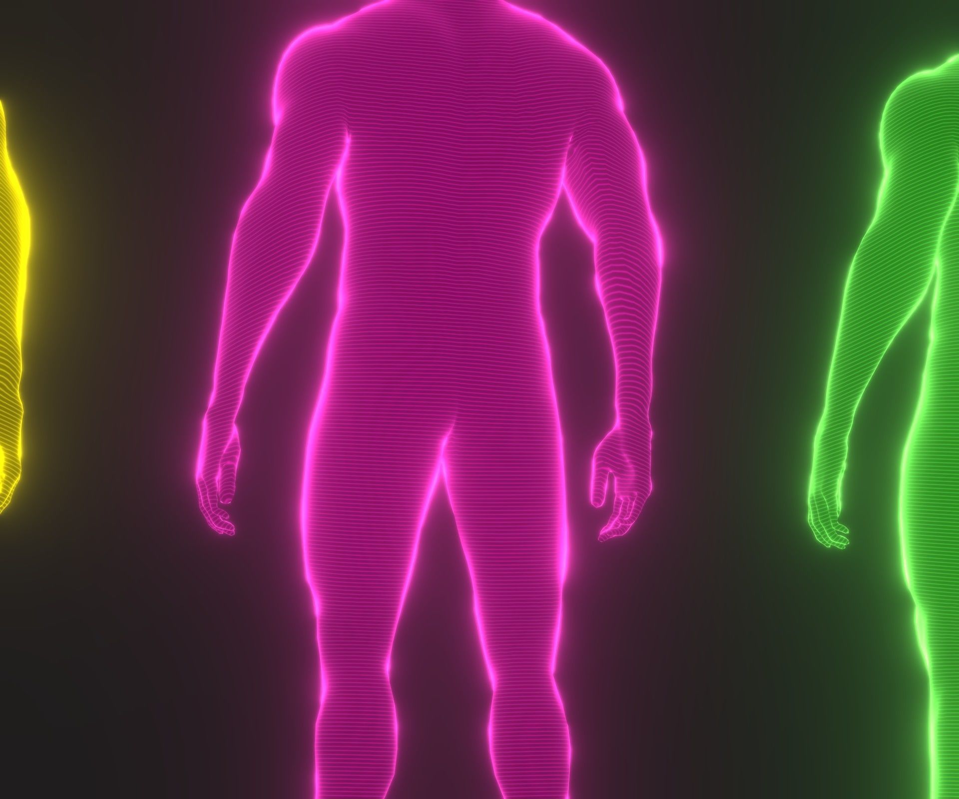 Animated Human Hologram Male and Female 3D Model 28 Animations Low-poly 3D model_39