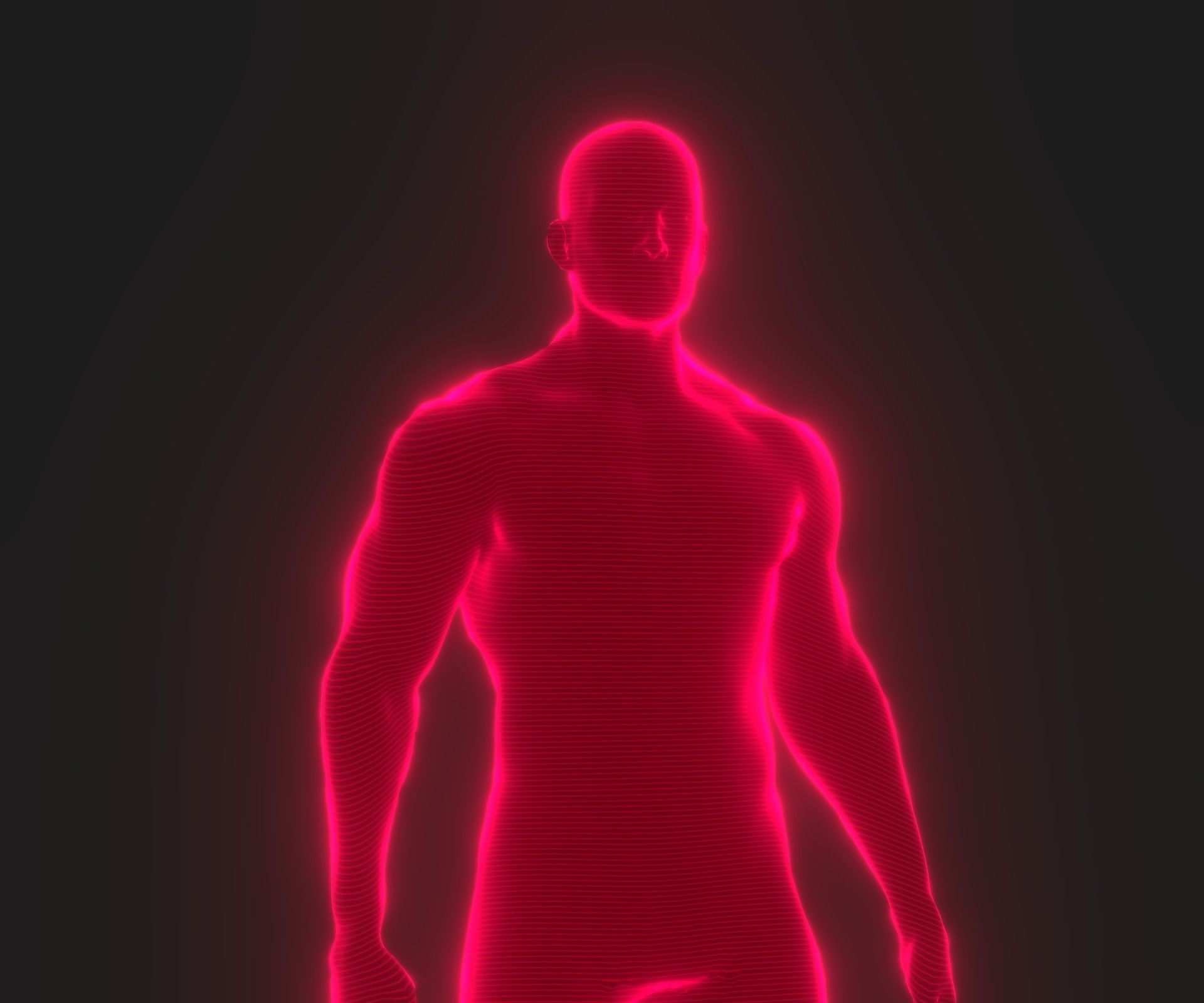 Animated Human Hologram Male and Female 3D Model 28 Animations Low-poly 3D model_31