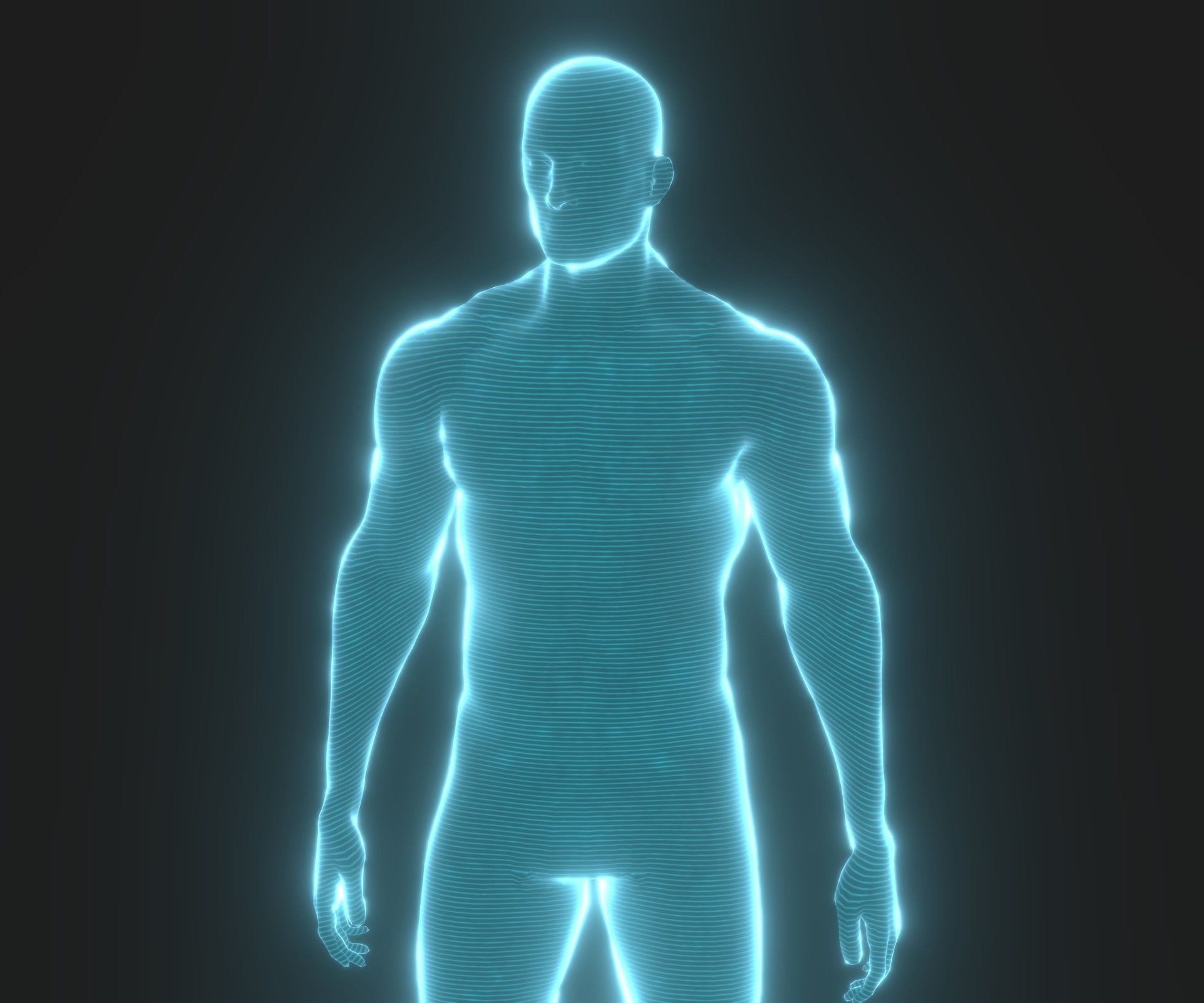 Animated Human Hologram Male and Female 3D Model 28 Animations Low-poly 3D model_27