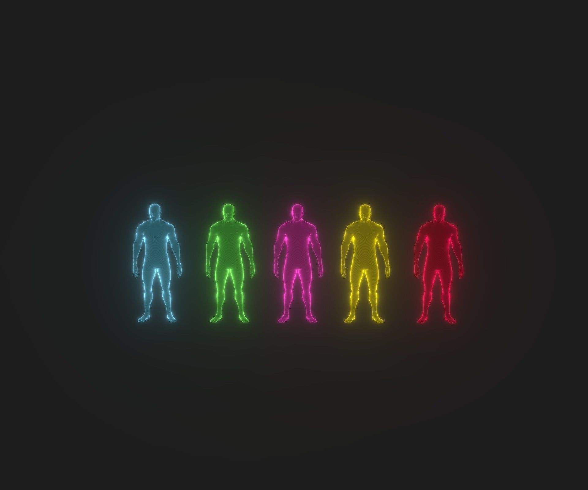 Animated Human Hologram Male and Female 3D Model 28 Animations Low-poly 3D model_42