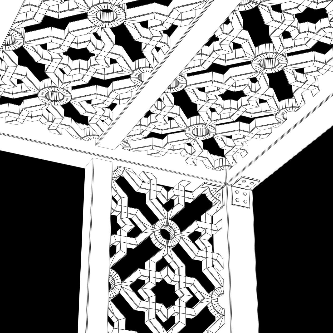 Traditional Arabic gazebo  3D model_7