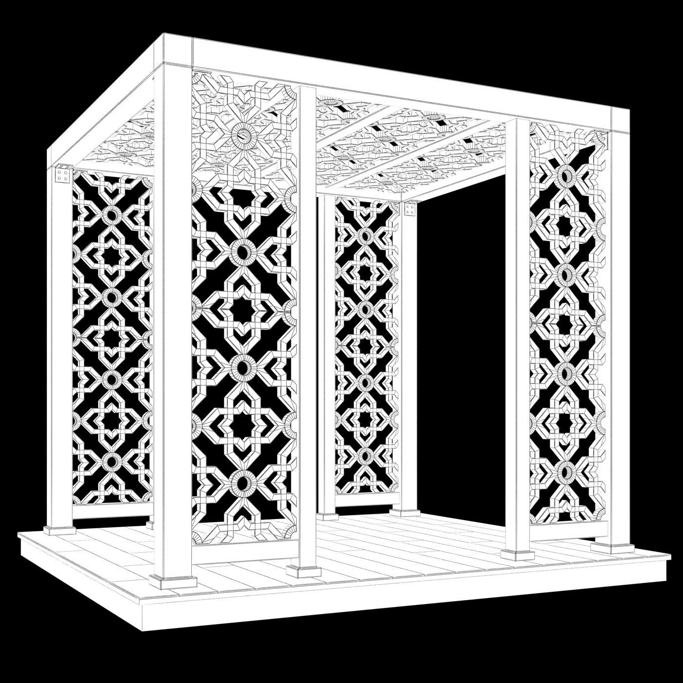 Traditional Arabic gazebo  3D model_6