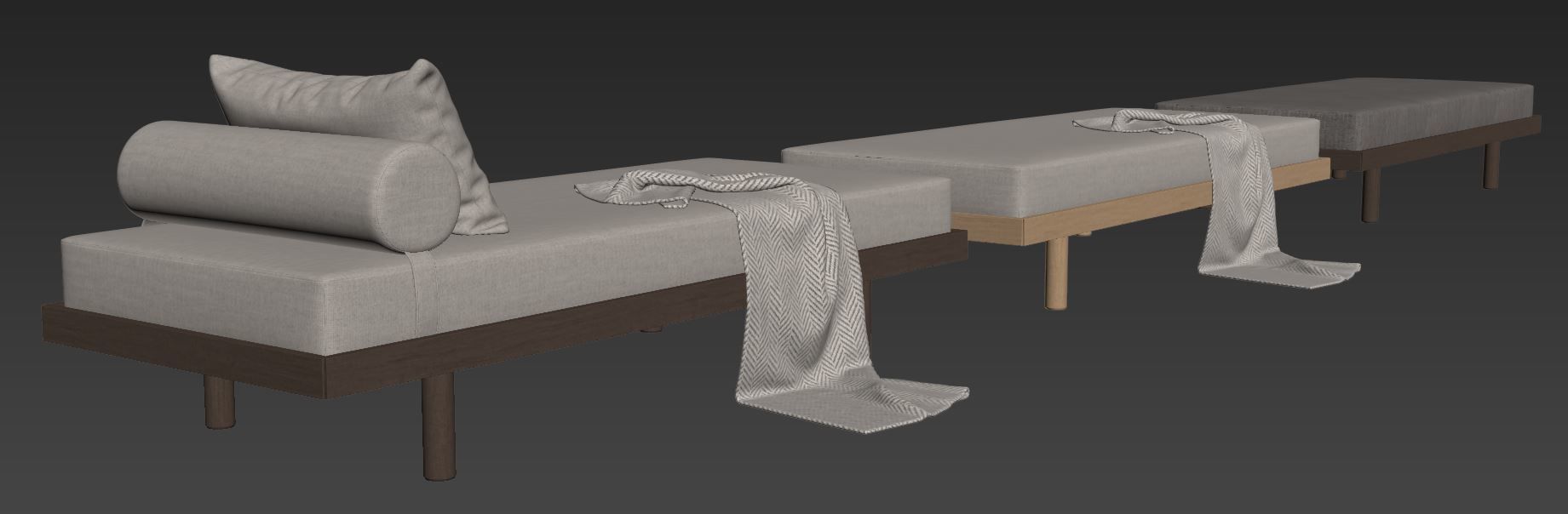 Modern Minimalist Daybed by Revival Rugs 3D model_10