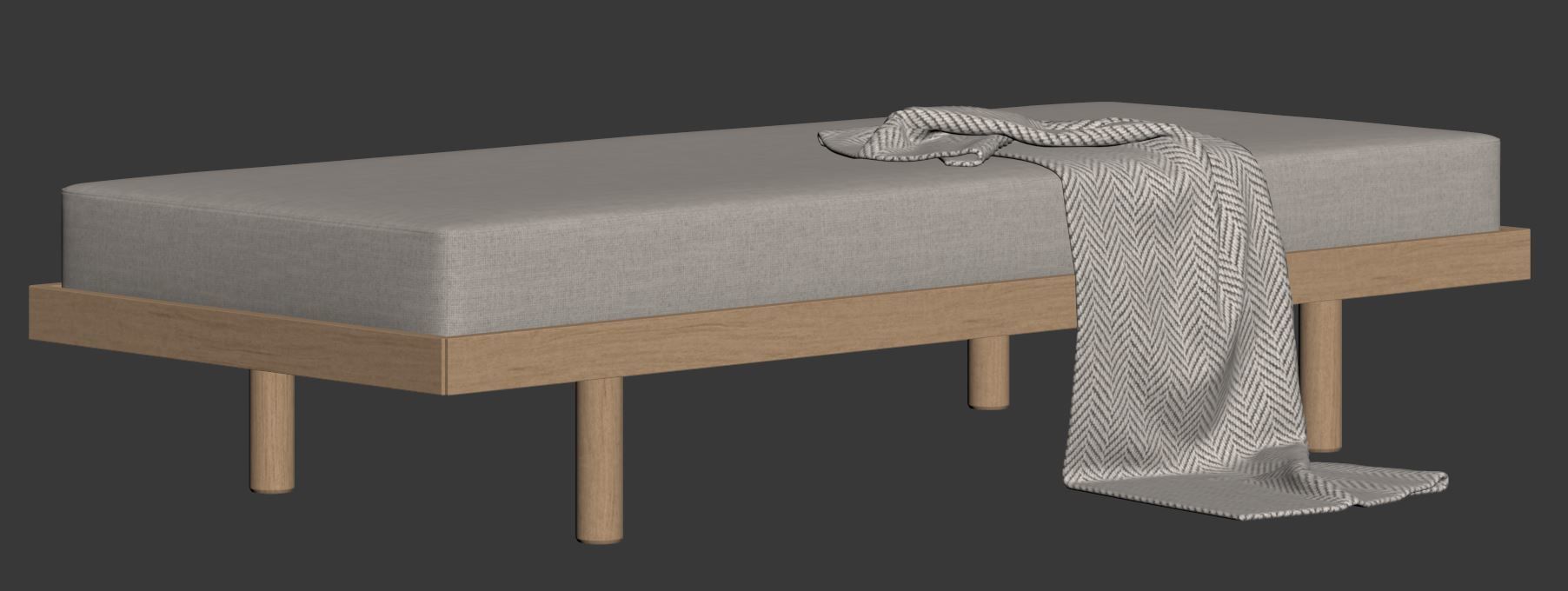 Modern Minimalist Daybed by Revival Rugs 3D model_19