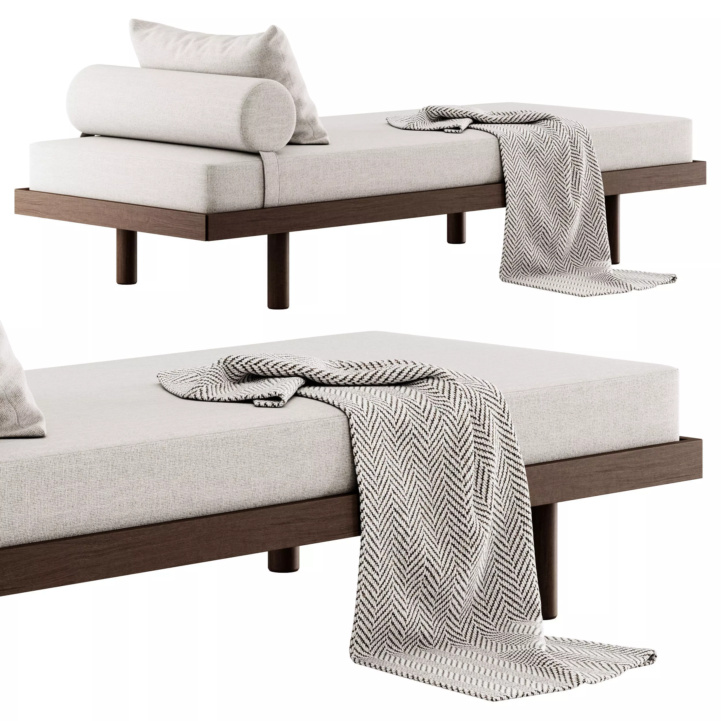Modern Minimalist Daybed by Revival Rugs 3D model_0