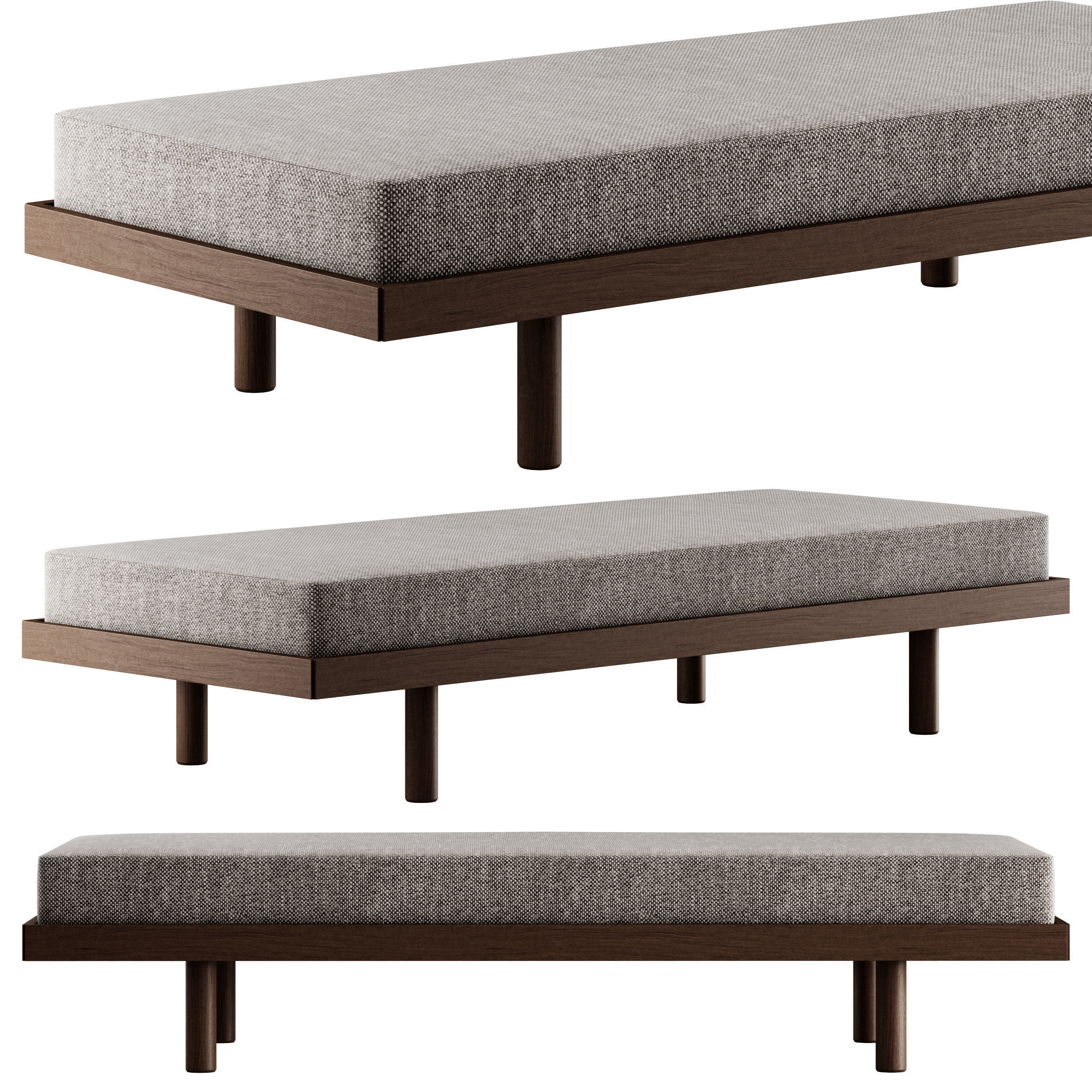 Modern Minimalist Daybed by Revival Rugs 3D model_2