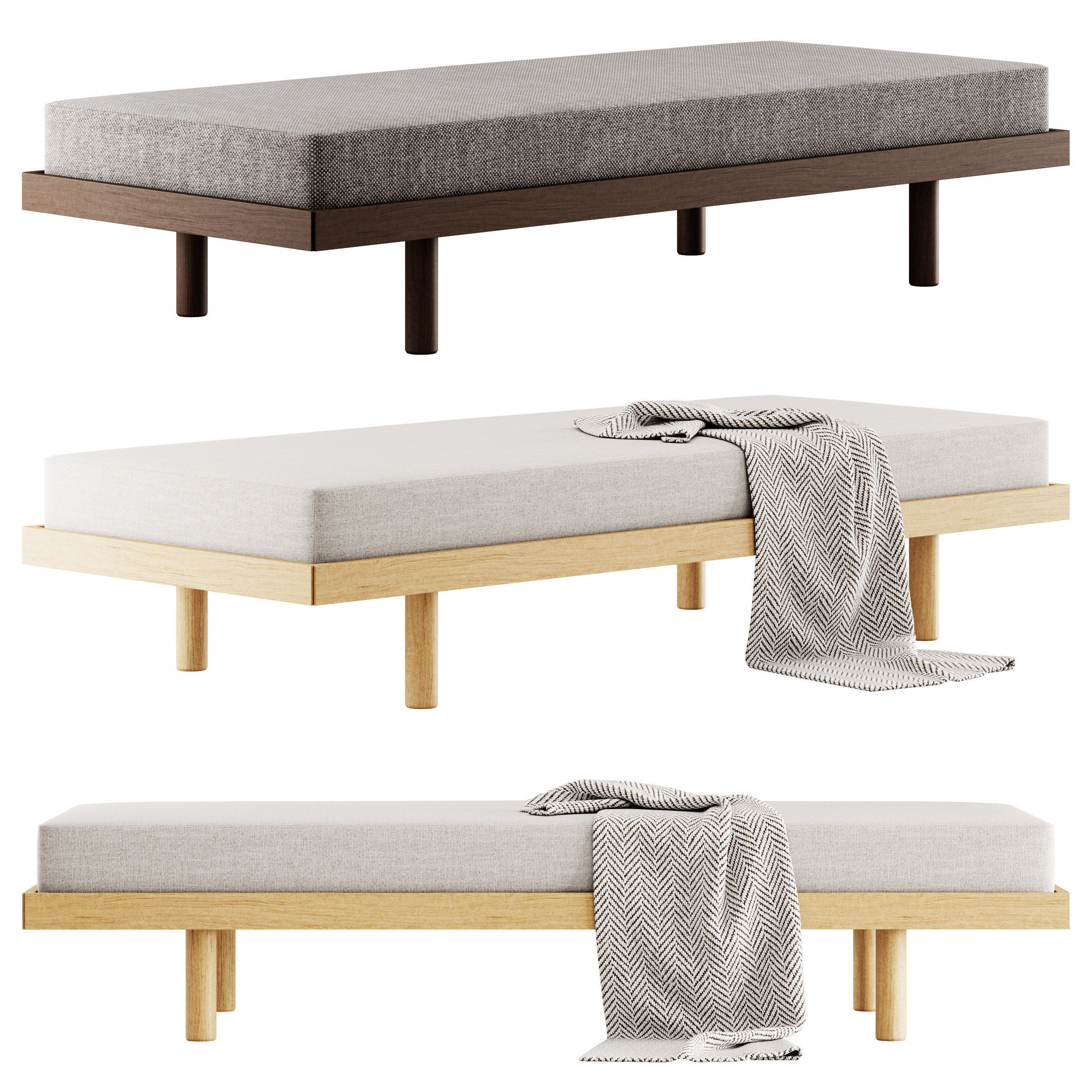 Modern Minimalist Daybed by Revival Rugs 3D model_1