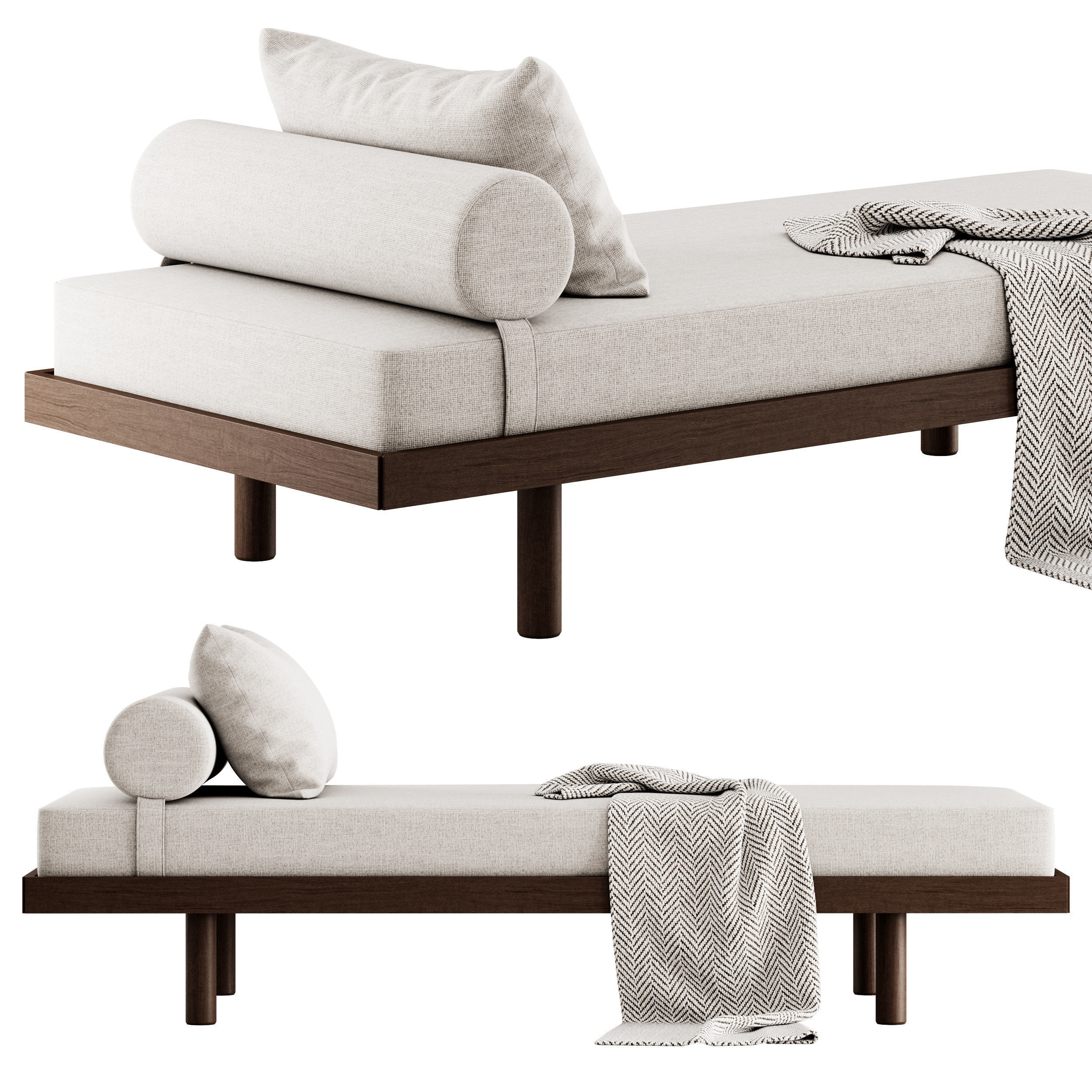 Modern Minimalist Daybed by Revival Rugs 3D model_3