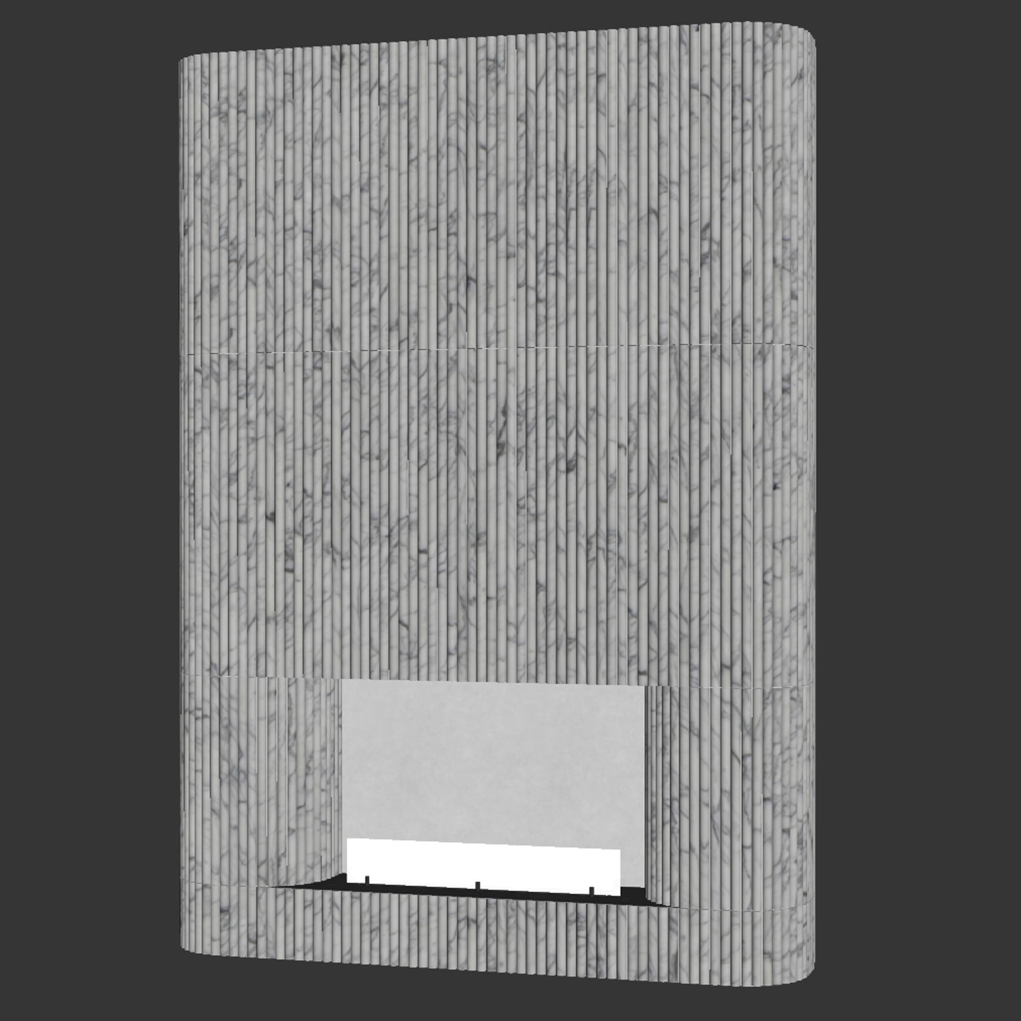 Planika fireplace with fluted tile wall 3D model_9