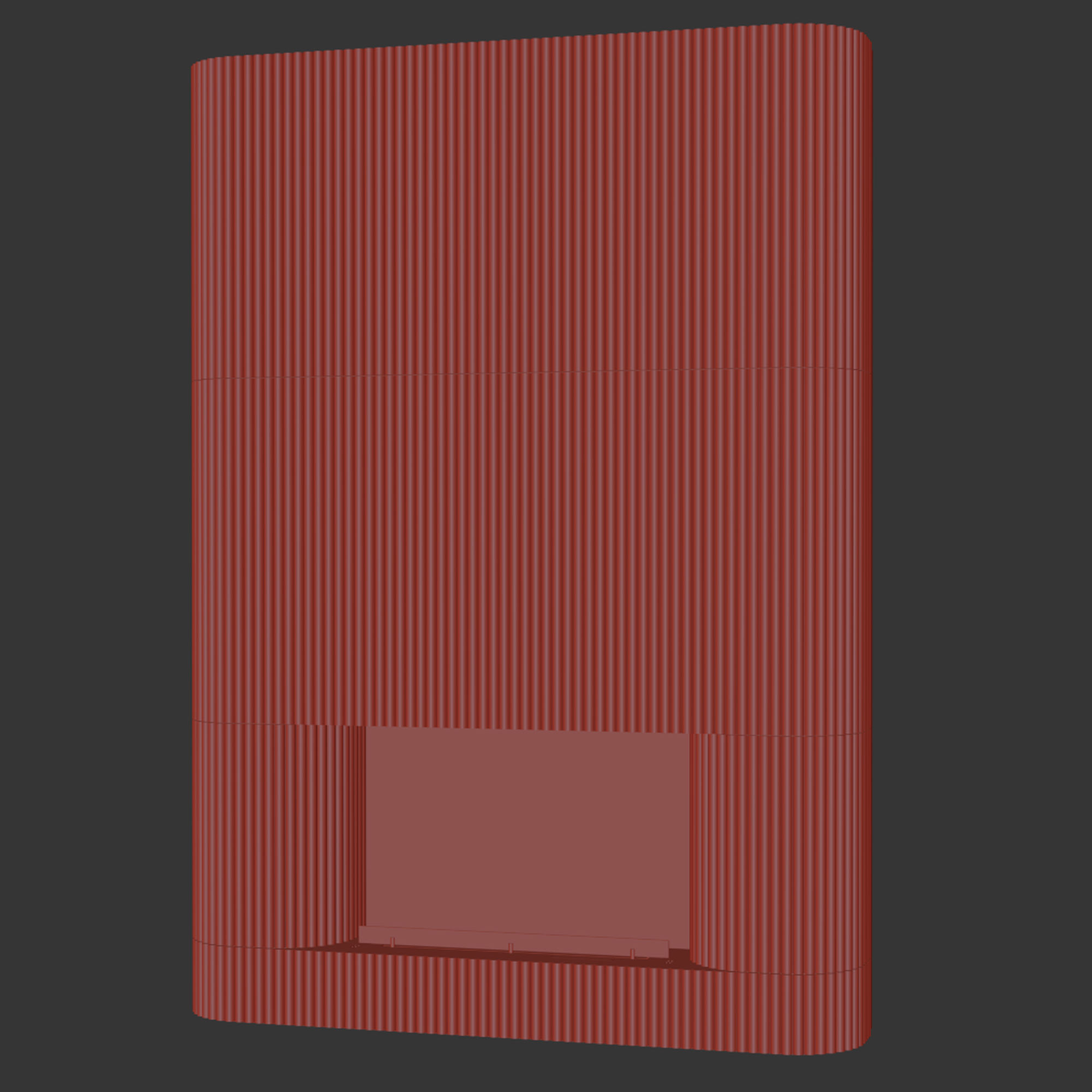 Planika fireplace with fluted tile wall 3D model_12