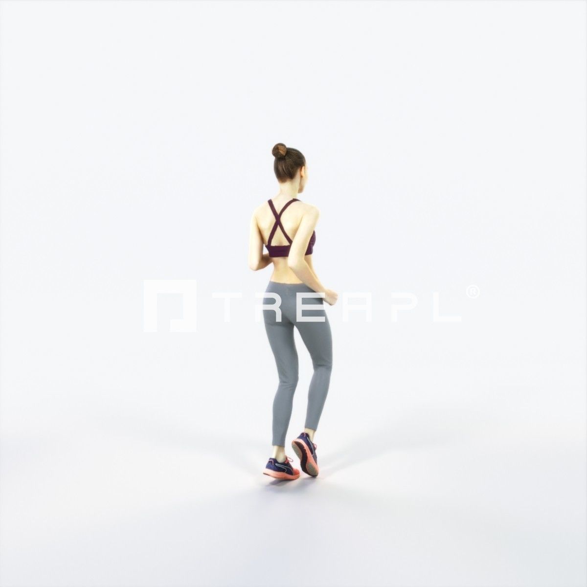 Beauty 03H Running Jogging Sports Woman Low-poly 3D model_3