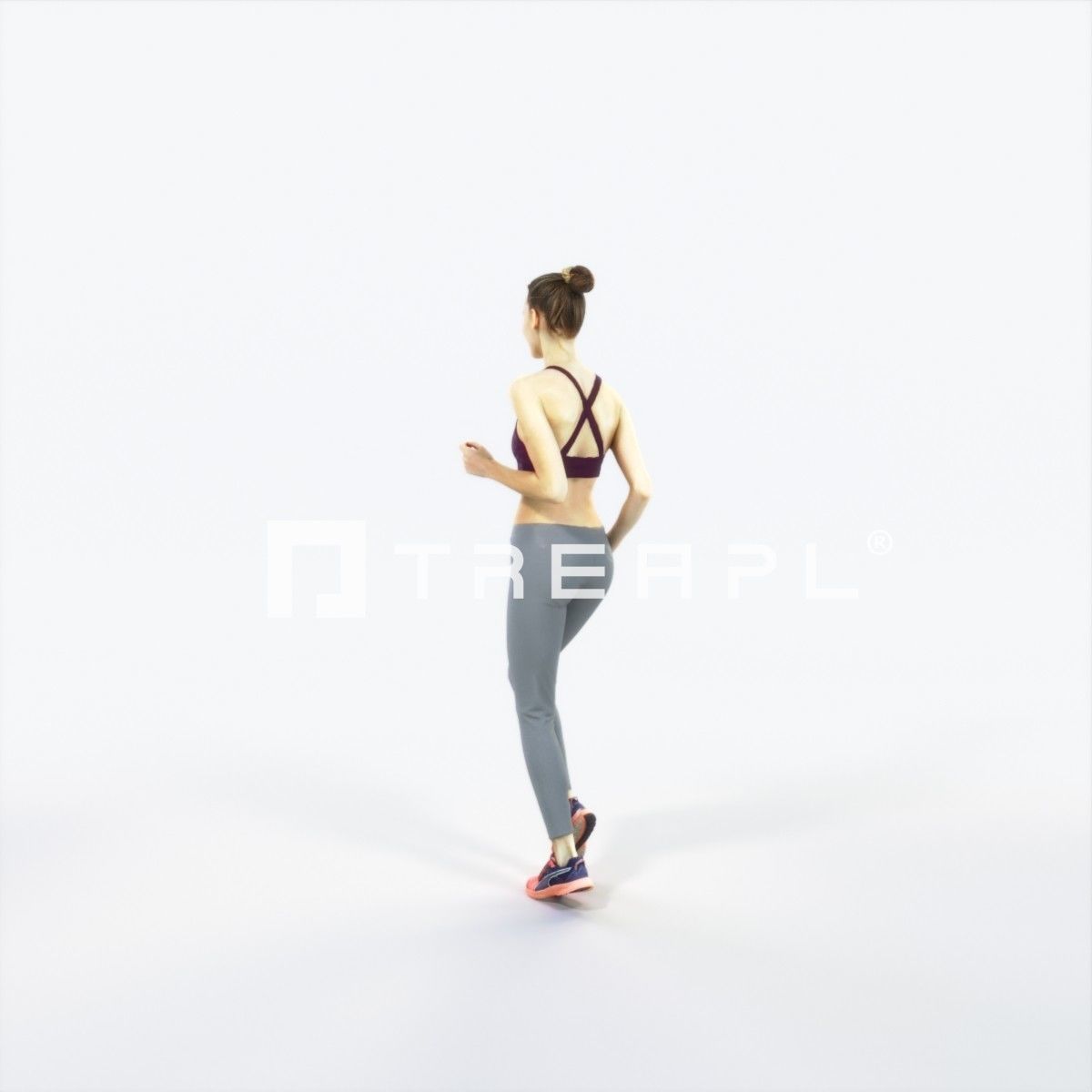 Beauty 03H Running Jogging Sports Woman Low-poly 3D model_4
