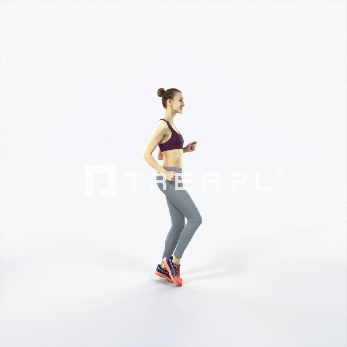 Beauty 03H Running Jogging Sports Woman Low-poly 3D model_2