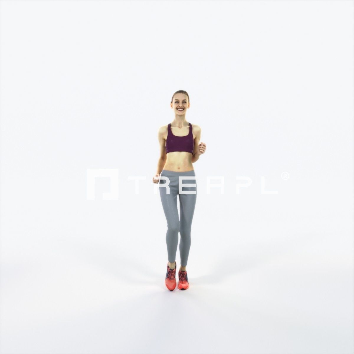 Beauty 03H Running Jogging Sports Woman Low-poly 3D model_1