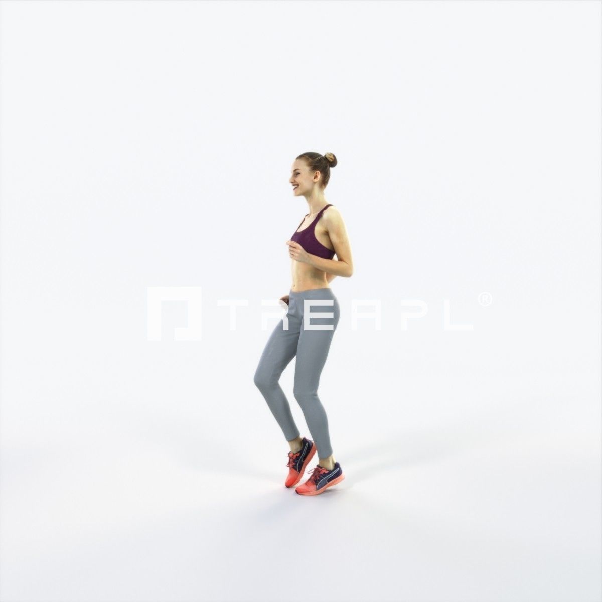Beauty 03H Running Jogging Sports Woman Low-poly 3D model_5